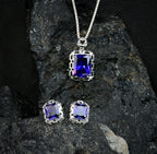 Radiant Cut Cubic Zirconia Pendant and Earrings Set for Her, Minimalist Elegant Jewelry Gift for Women