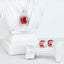 High Grade Ruby Cubic Zirconia Pendant and Earrings Set for Her, Elegant Jewelry