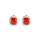 High Grade Ruby Cubic Zirconia Pendant and Earrings Set for Her, Elegant Jewelry