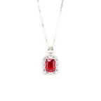 High Grade Ruby Cubic Zirconia Pendant and Earrings Set for Her, Elegant Jewelry