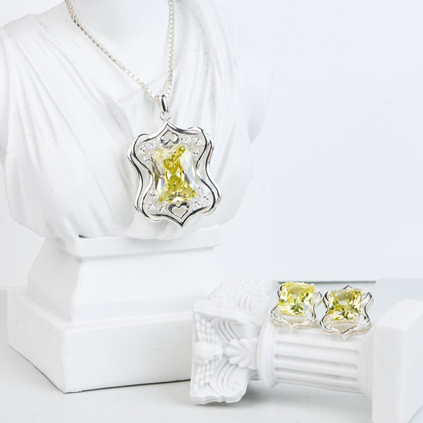 Top Quality Cubic Zirconia Pendant and Earrings Set for Her, Elegant Sparkling Jewelry Gift ✨💎
