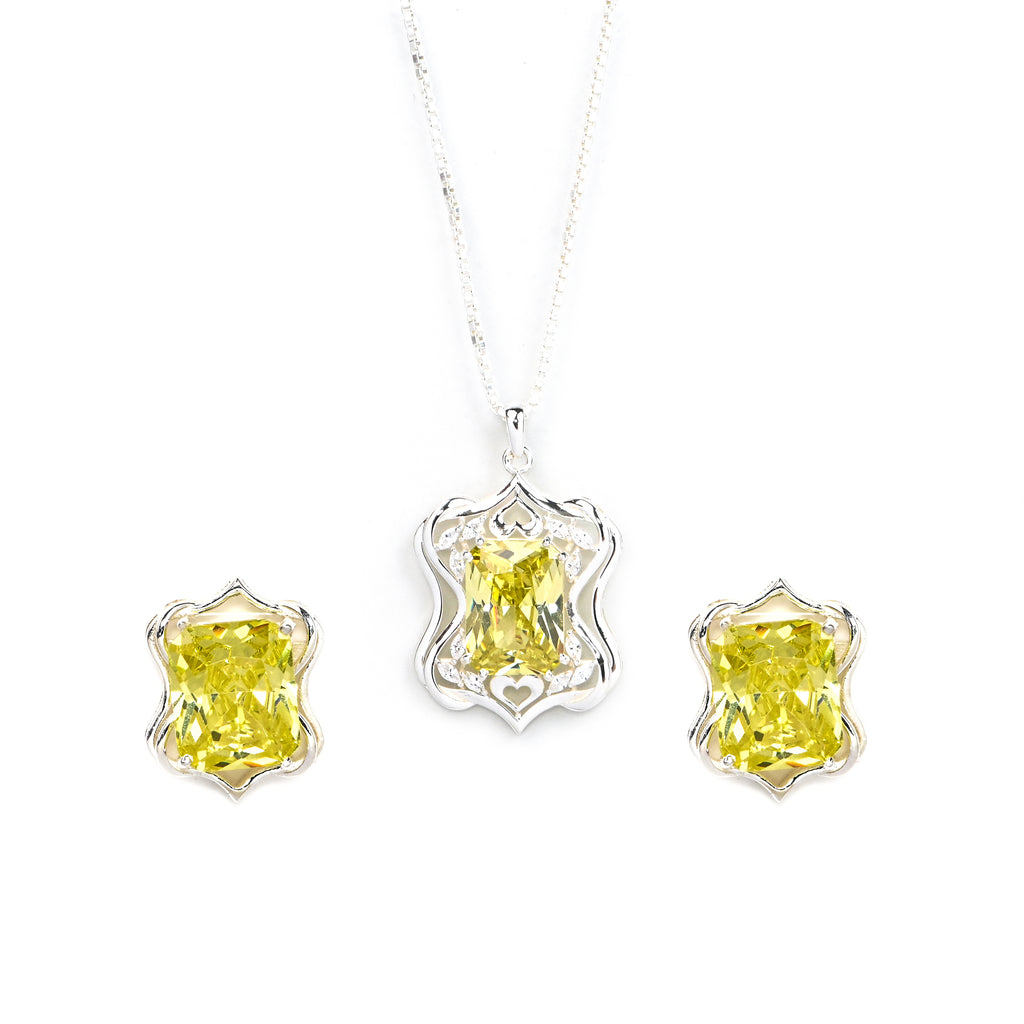Top Quality Cubic Zirconia Pendant and Earrings Set for Her, Elegant Sparkling Jewelry Gift ✨💎