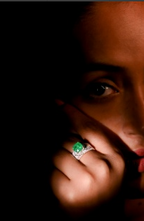 colombian emerald ring in sterling silver