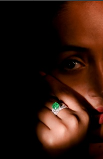 colombian emerald ring in sterling silver